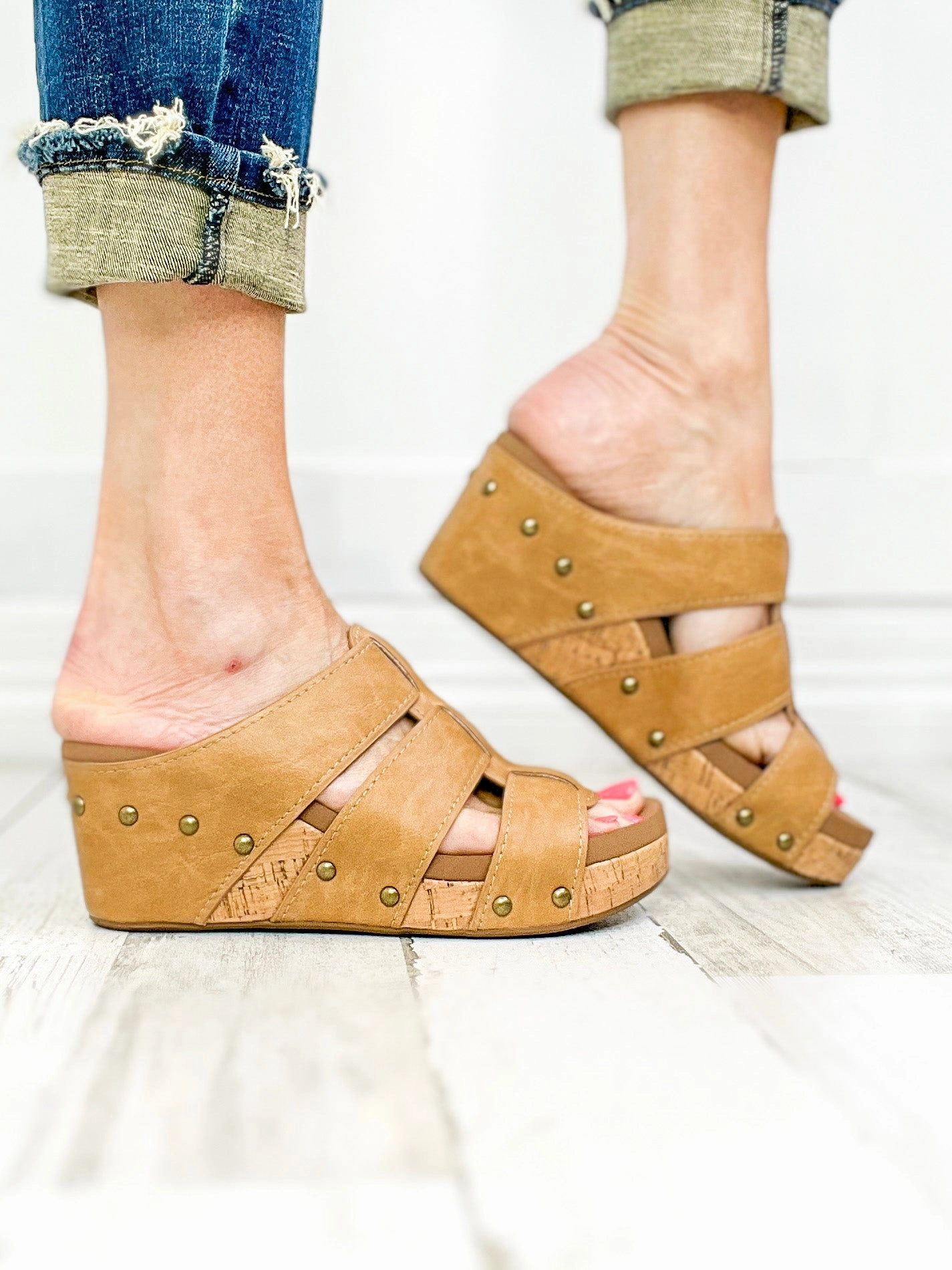 Corkys Catch of The Day Wedge Sandals in Caramel