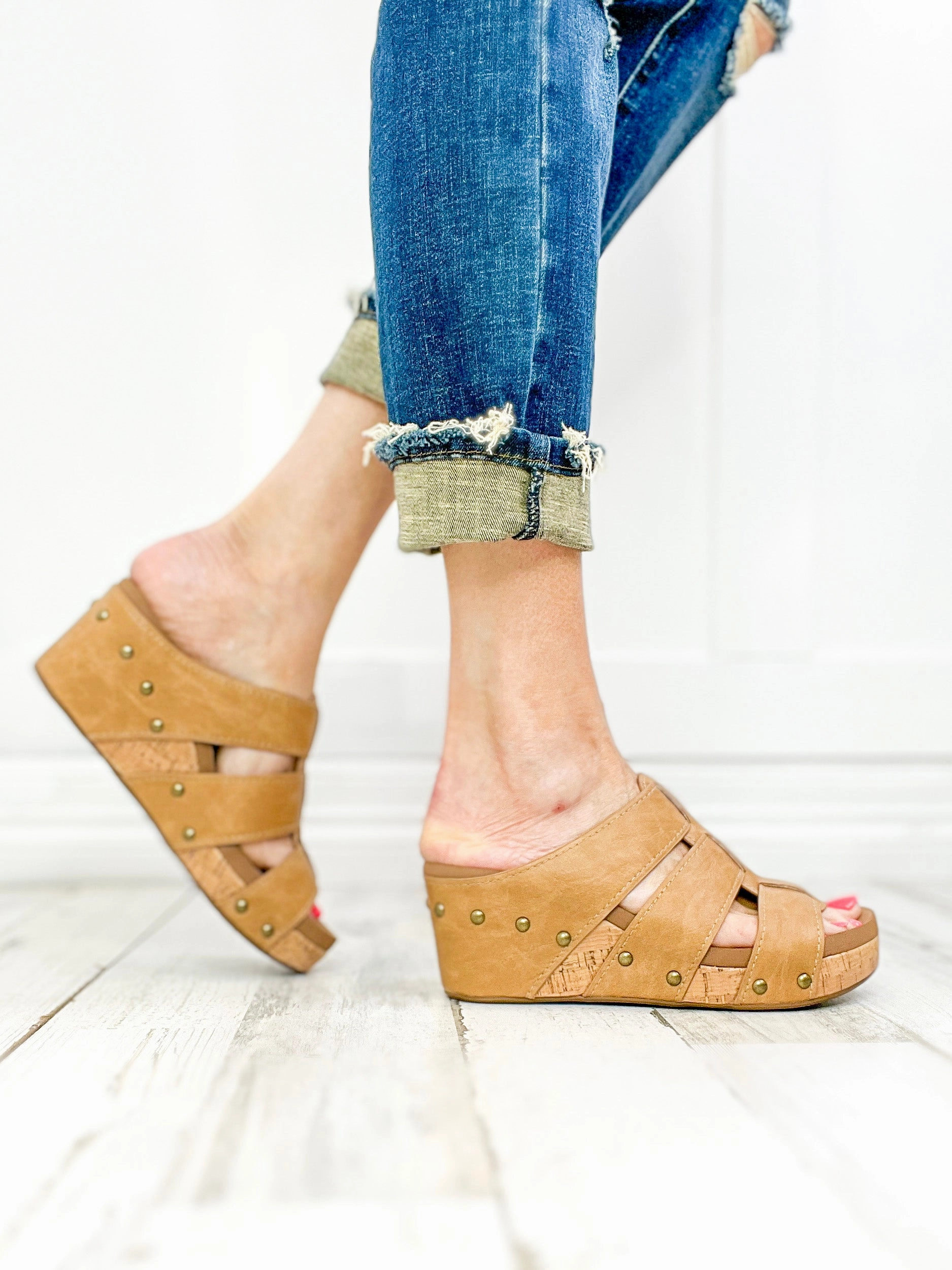 Corkys Catch of The Day Wedge Sandals in Caramel