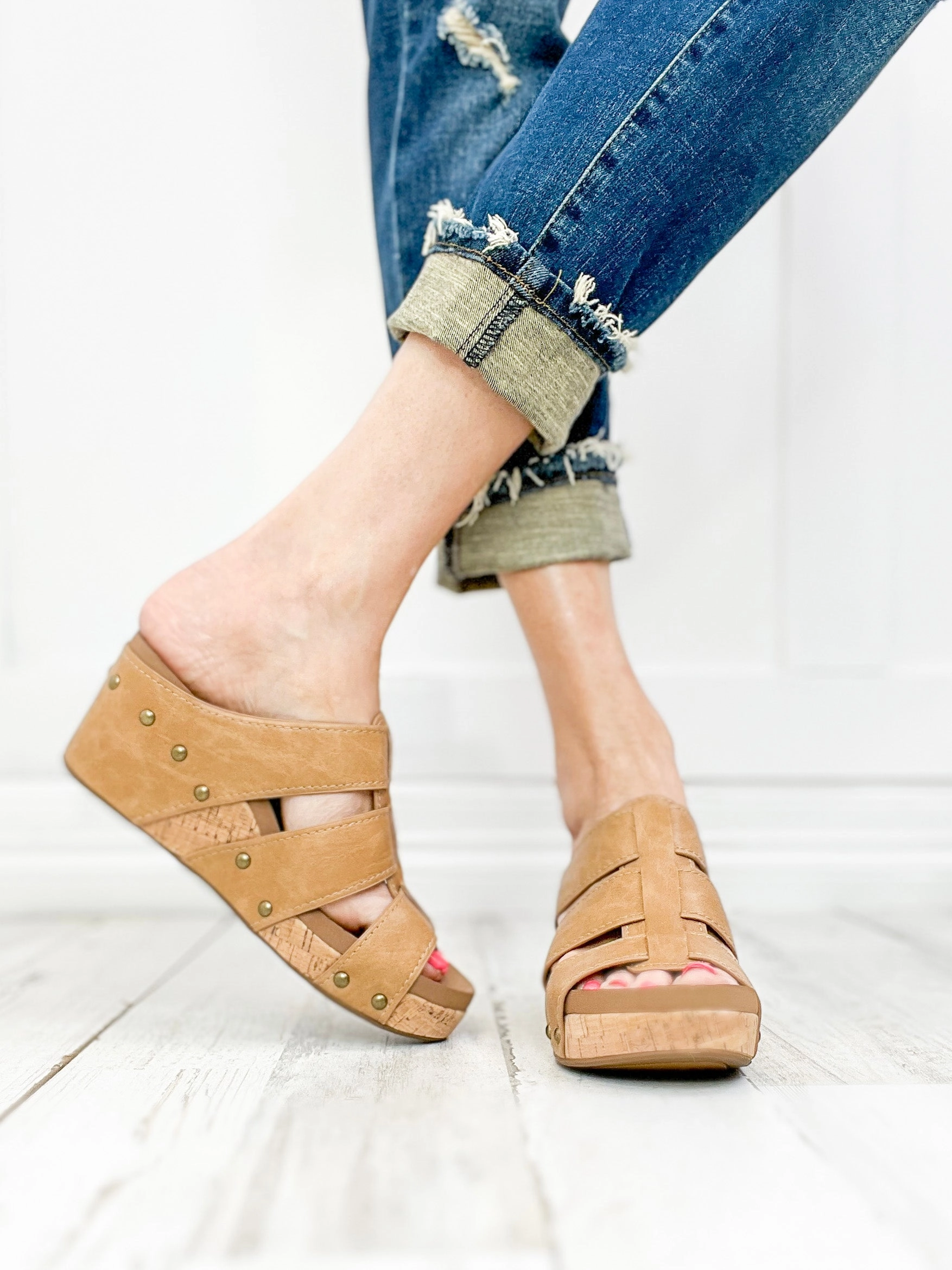 Corkys Catch of The Day Wedge Sandals in Caramel