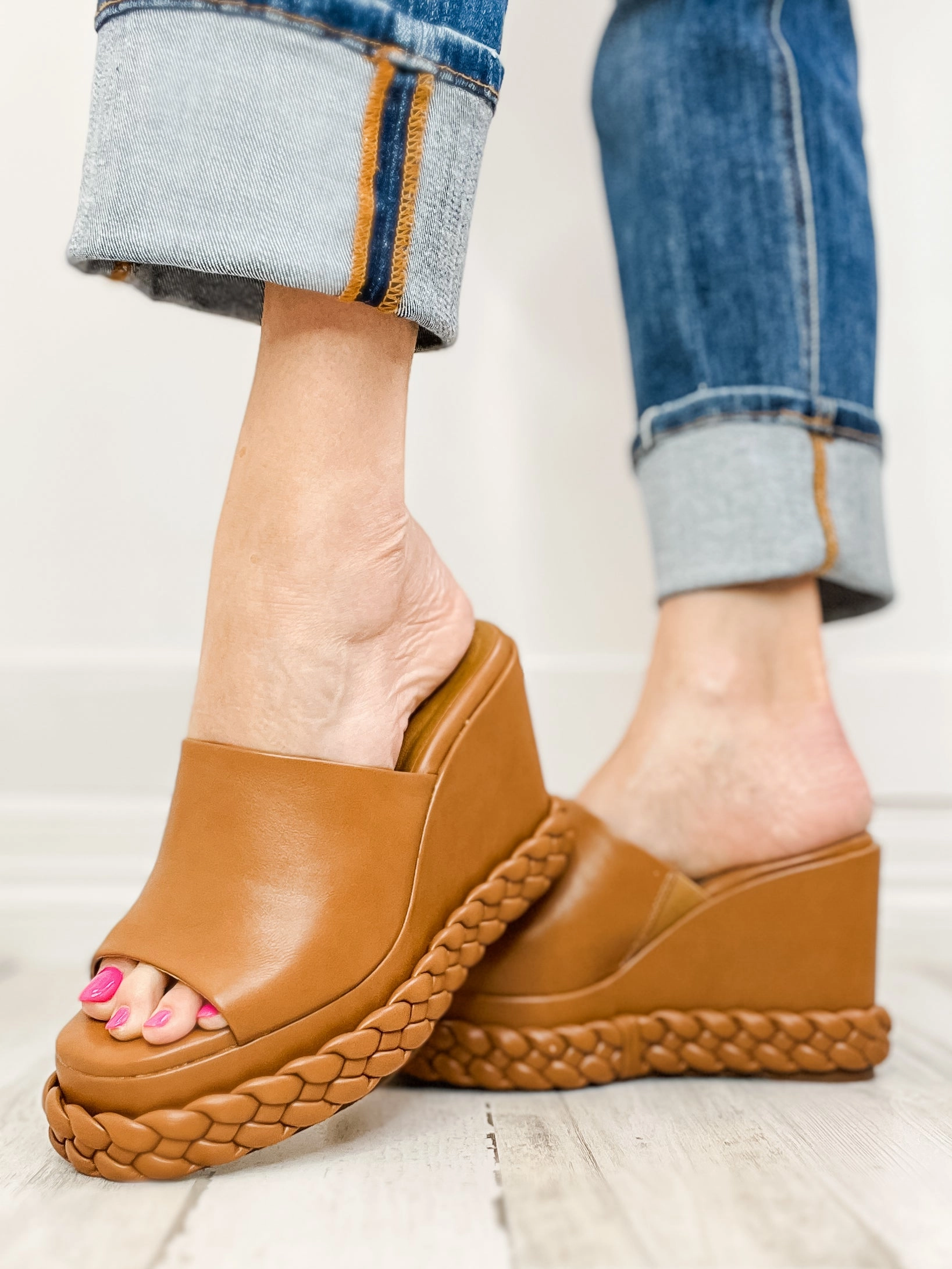 Corkys Resting Beach Face Wedge Sandals in Tan