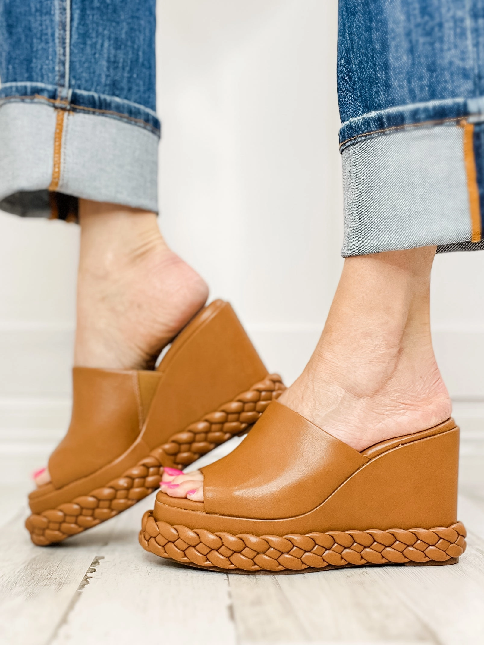 Corkys Resting Beach Face Wedge Sandals in Tan