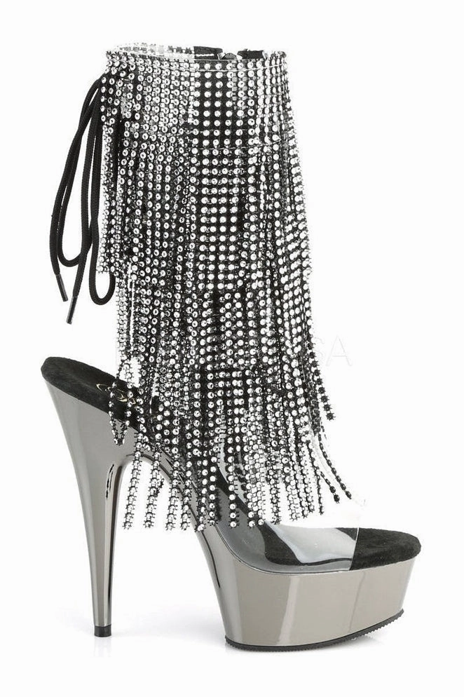 DELIGHT-1017RSF Platform Boot  | Black Vinyl