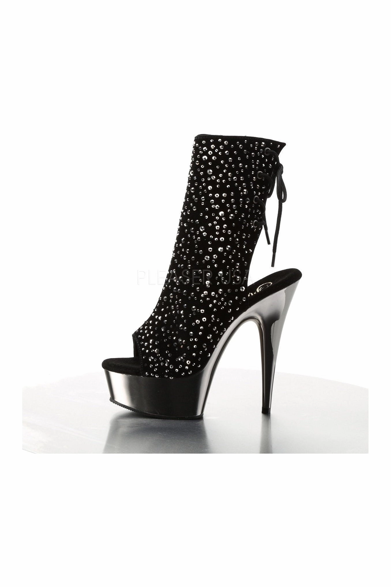 DELIGHT-1018RS Platform Boot  | Black Velvet