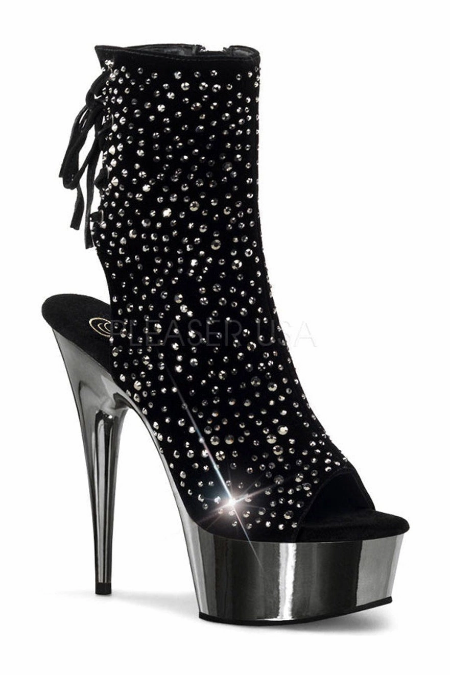 DELIGHT-1018RS Platform Boot  | Black Velvet