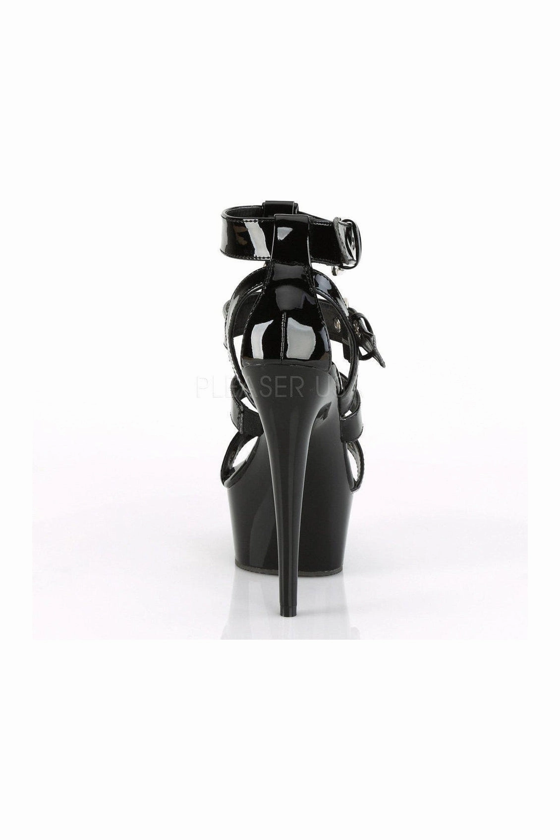 DELIGHT-658 Platform Sandal | Black Patent