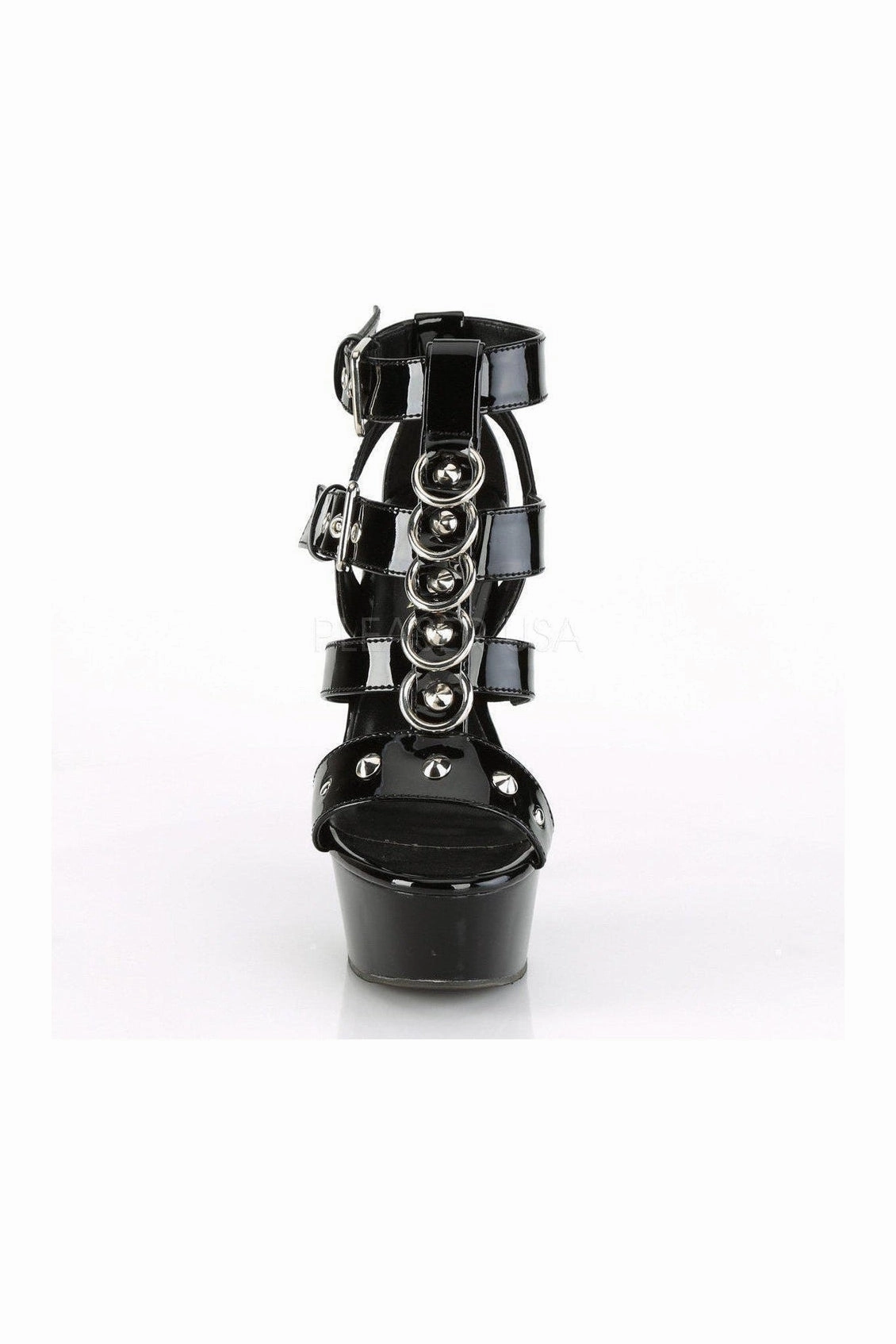 DELIGHT-658 Platform Sandal | Black Patent
