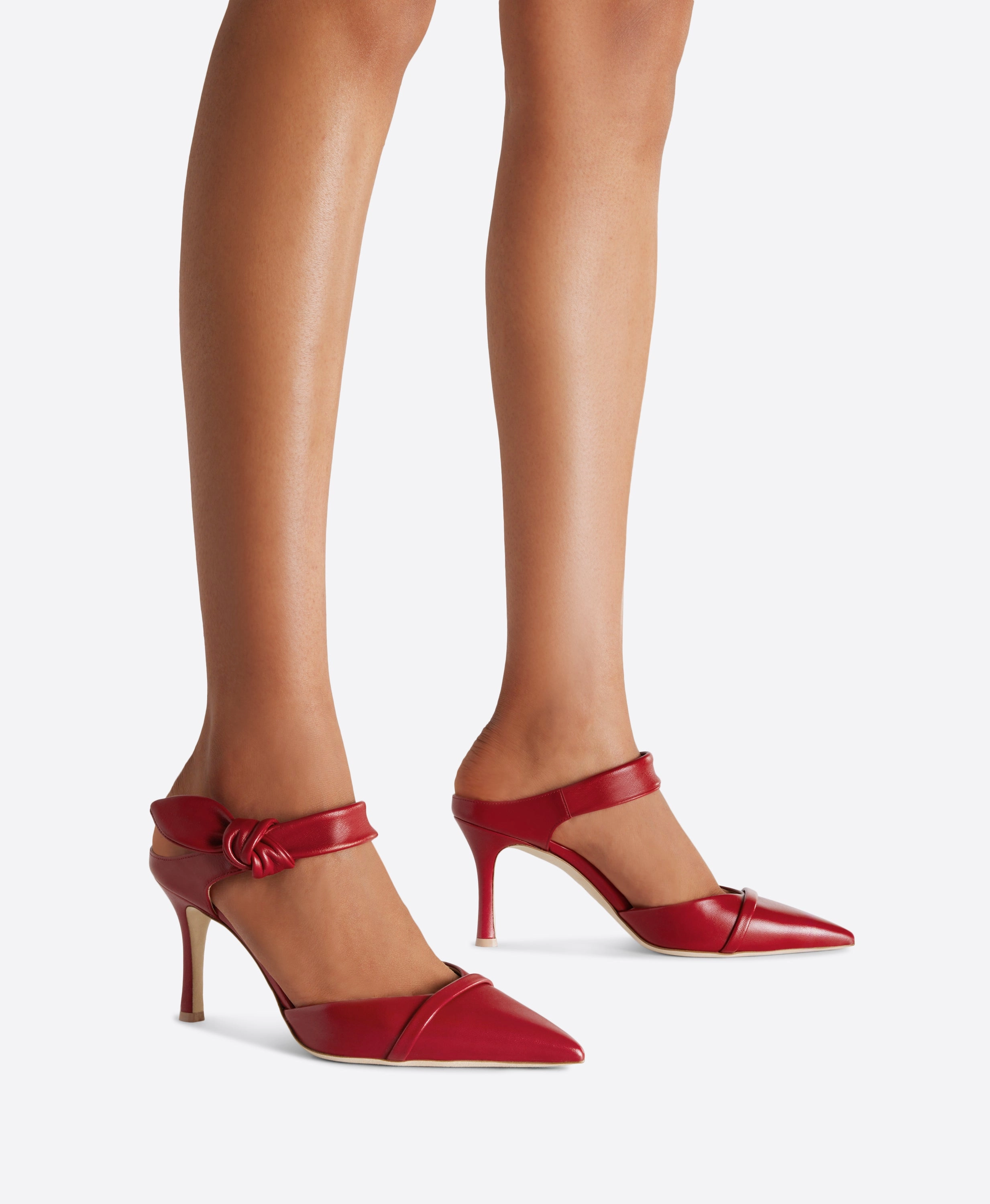 Eartha 80 Red Leather Mules