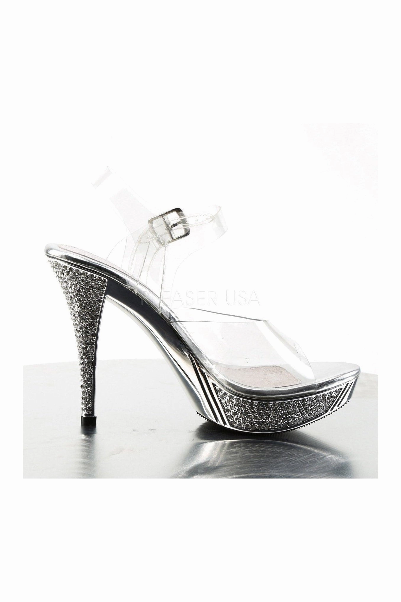 ELEGANT-408 Sandal | Clear Vinyl