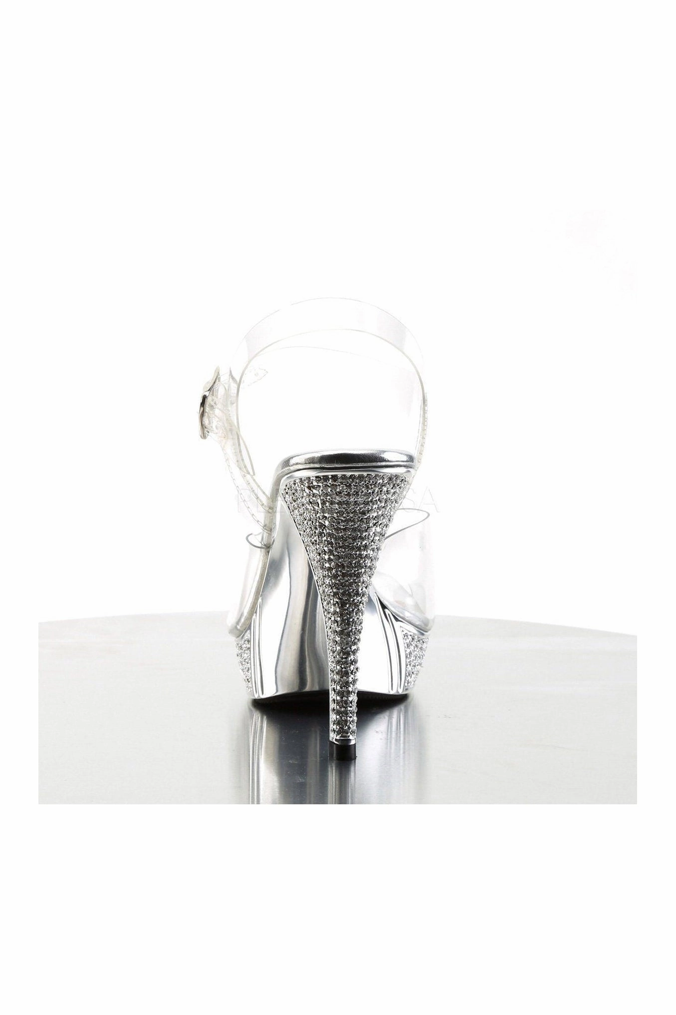 ELEGANT-408 Sandal | Clear Vinyl