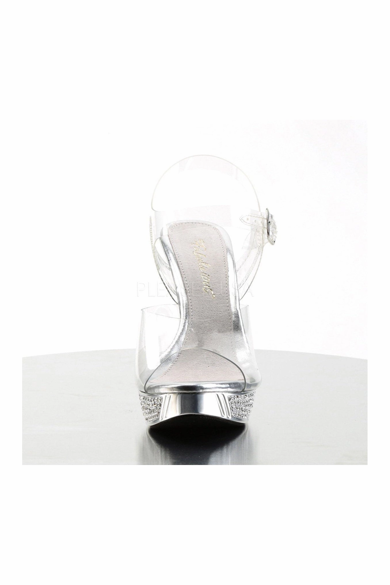 ELEGANT-408 Sandal | Clear Vinyl
