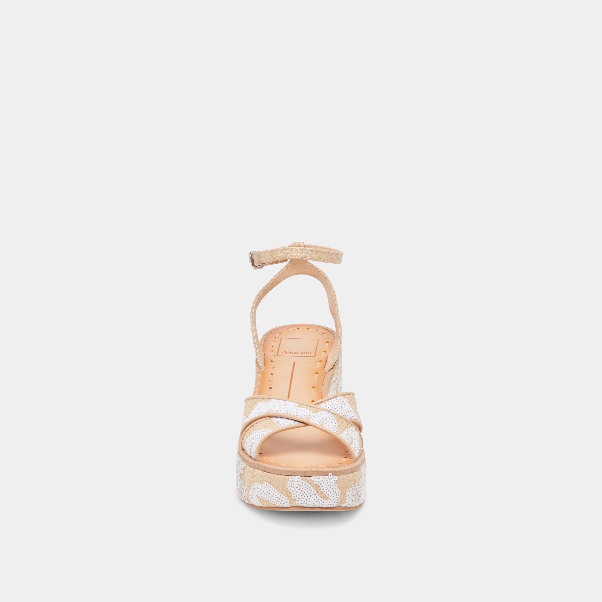 ENIKO HEELS NATURAL MULTI FLORAL SEQUIN