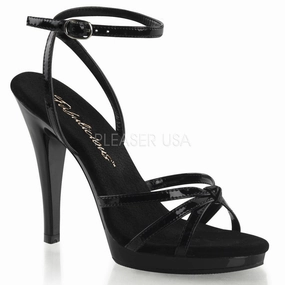 FABULICIOUS FLAIR-436 Black Pat-Black Stiletto Sandals