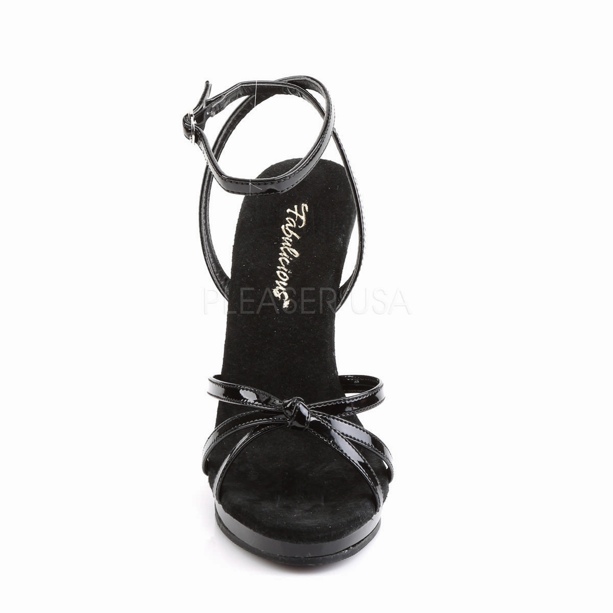 FABULICIOUS FLAIR-436 Black Pat-Black Stiletto Sandals