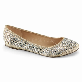 Fabulicious TREAT-06 Nude Glitter Mesh Fabric Flats