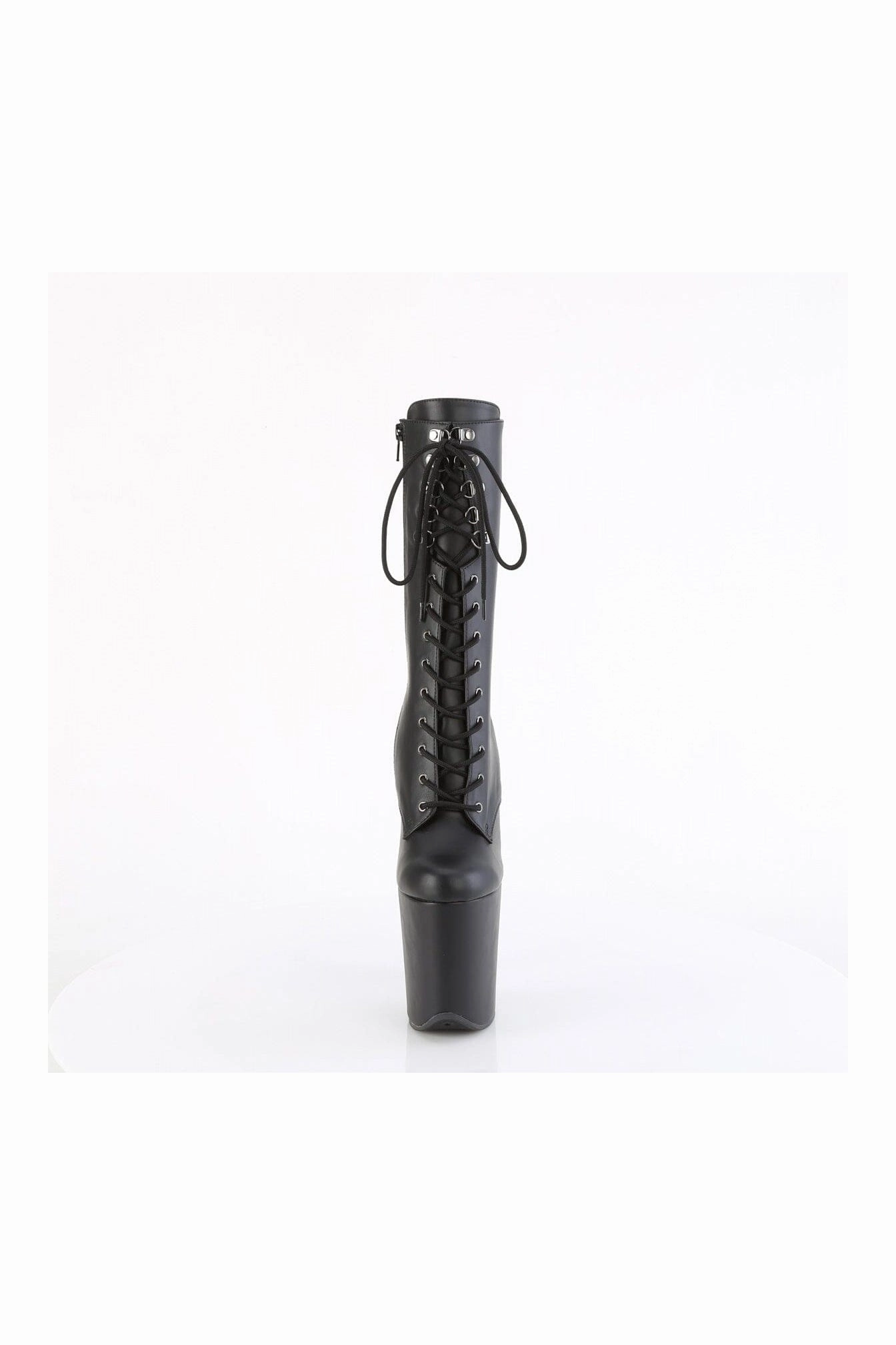 FLAMINGO-1054 Black Faux Leather Mid Calf Boot