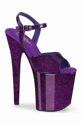 FLAMINGO-809GP Purple Glitter Patent Sandal