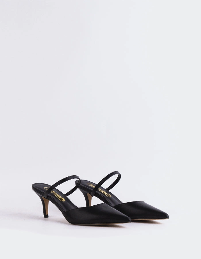 Forsythia Black Leather