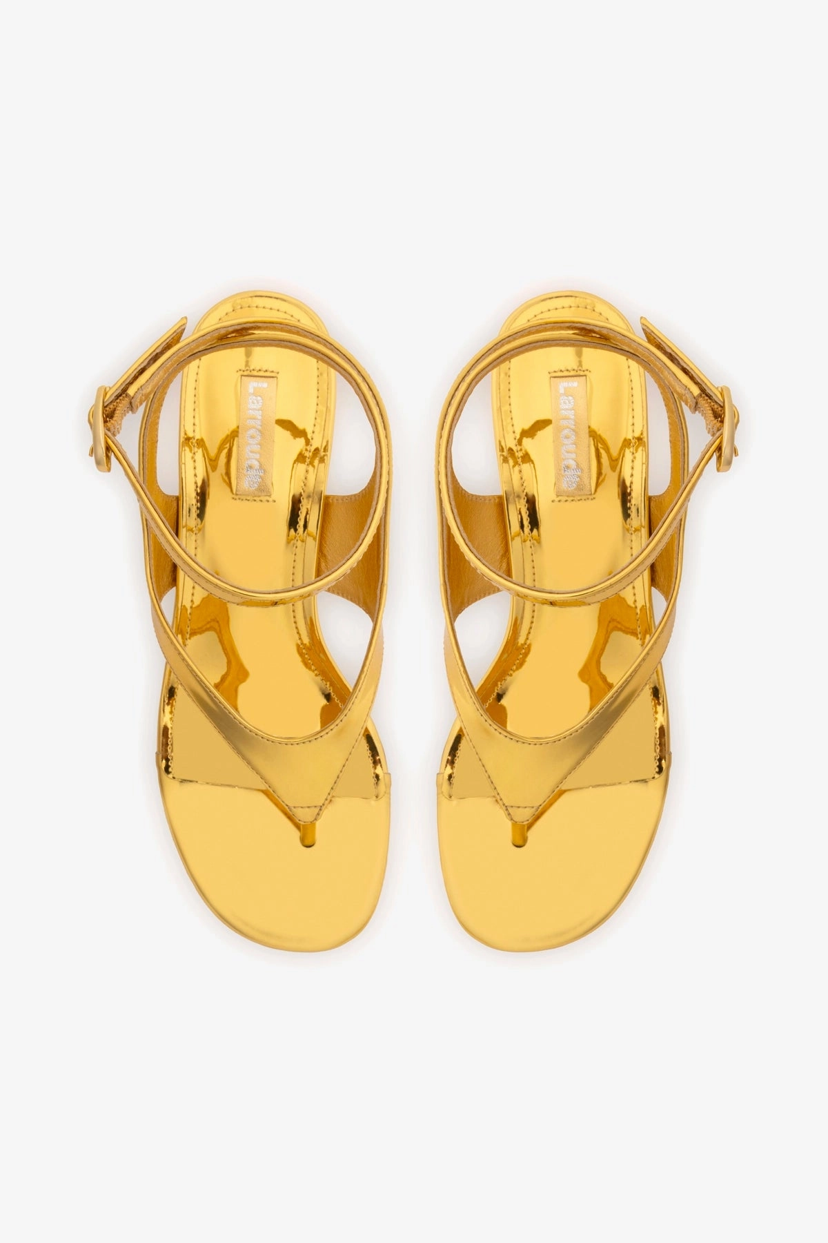 Gaia Block Sandal In Gold Specchio