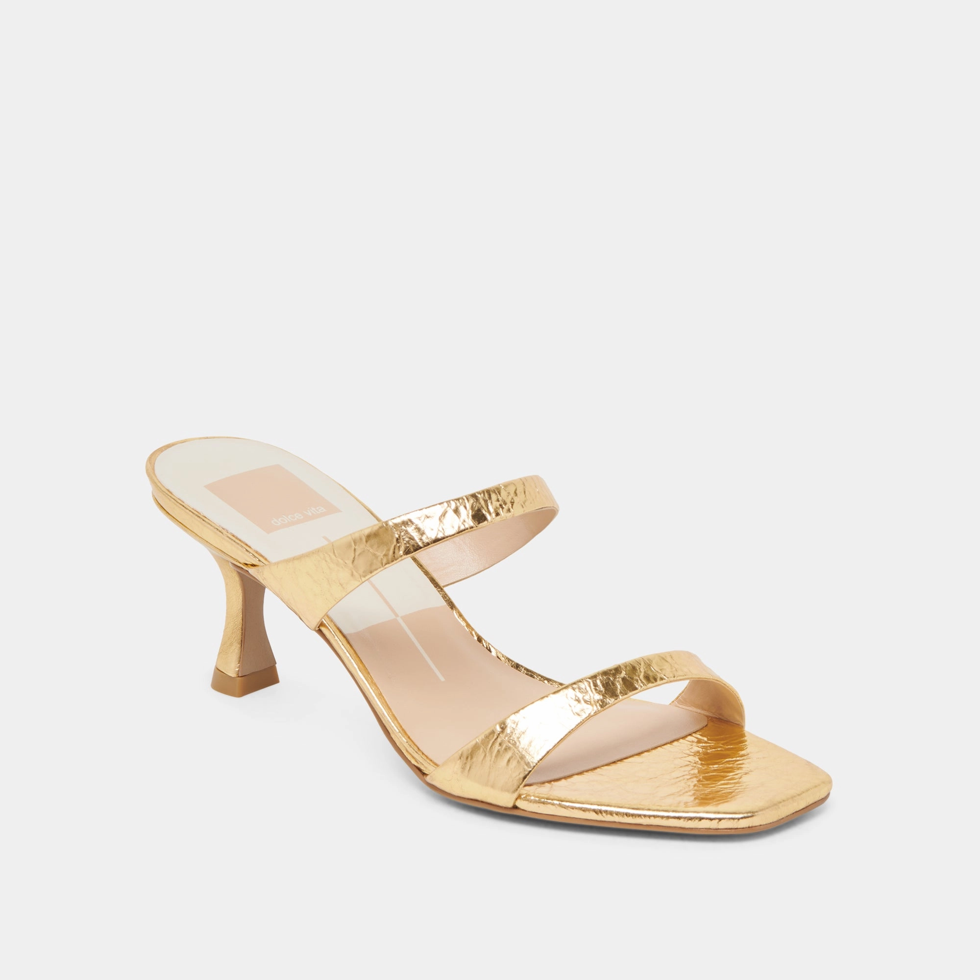 GENORA HEELS GOLD DISTRESSED LEATHER