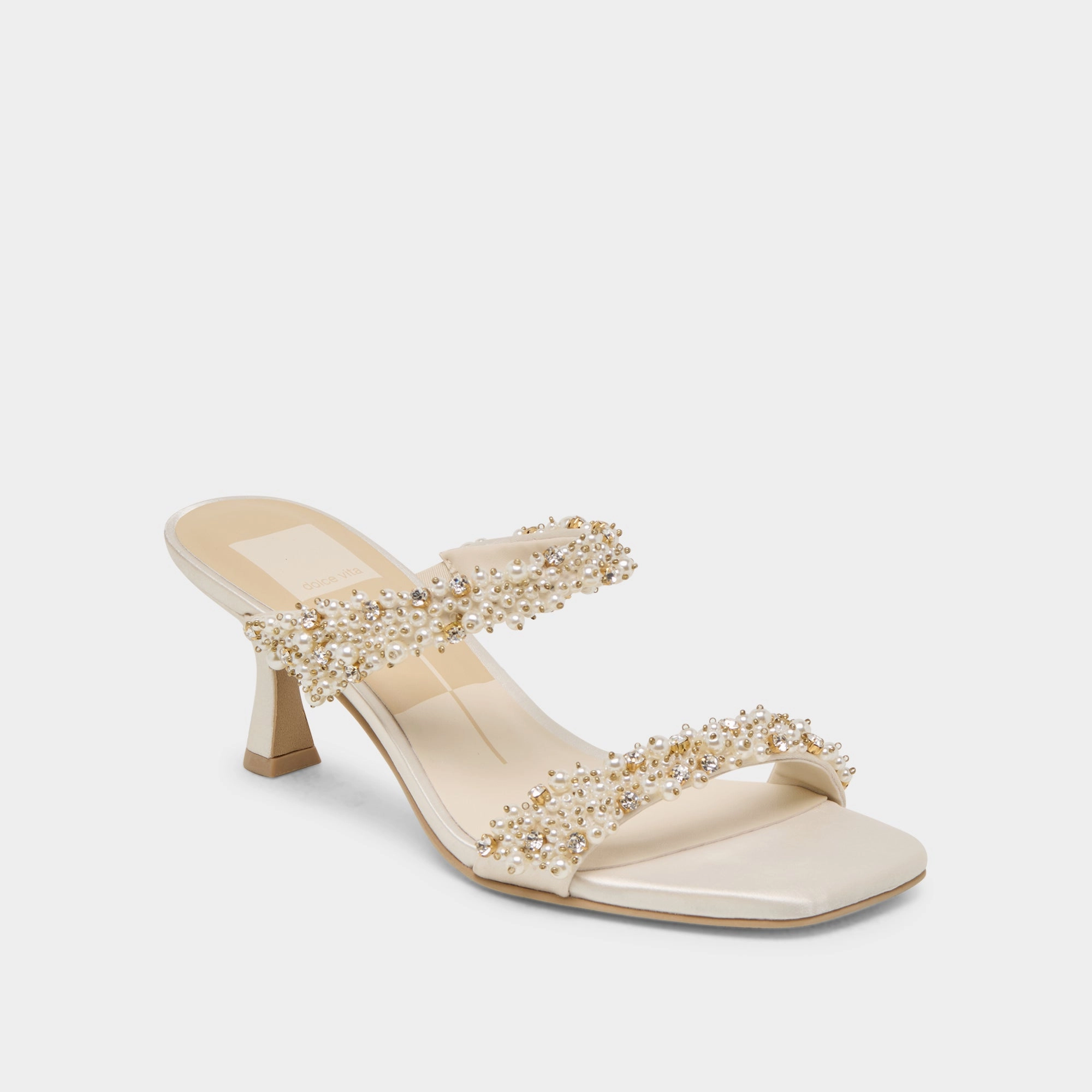 GENORA RHINESTONE HEELS IVORY RHINESTONE