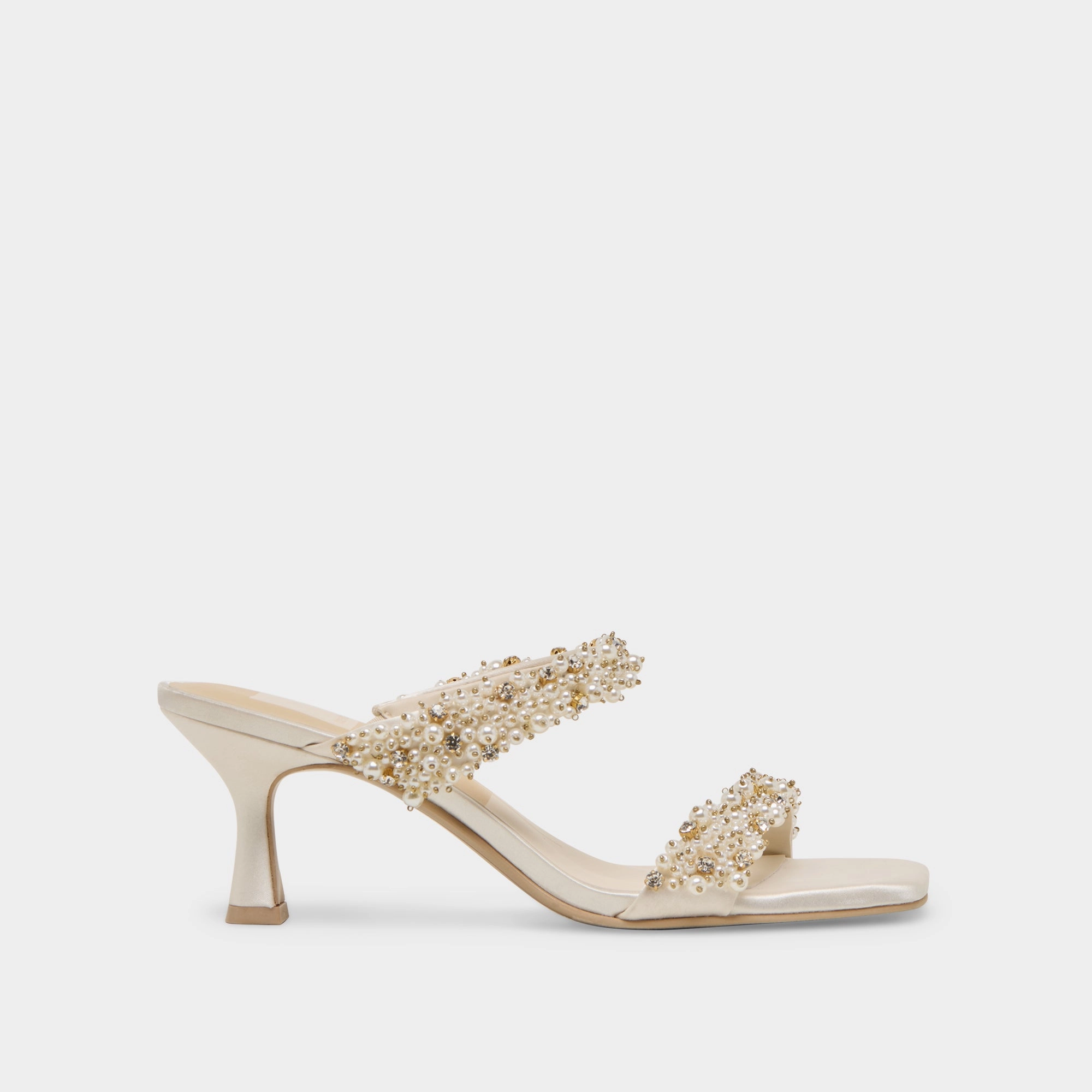 GENORA RHINESTONE HEELS IVORY RHINESTONE