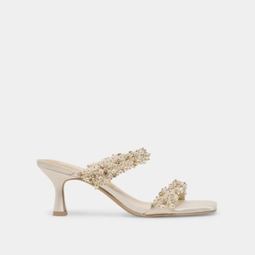 GENORA RHINESTONE HEELS IVORY RHINESTONE
