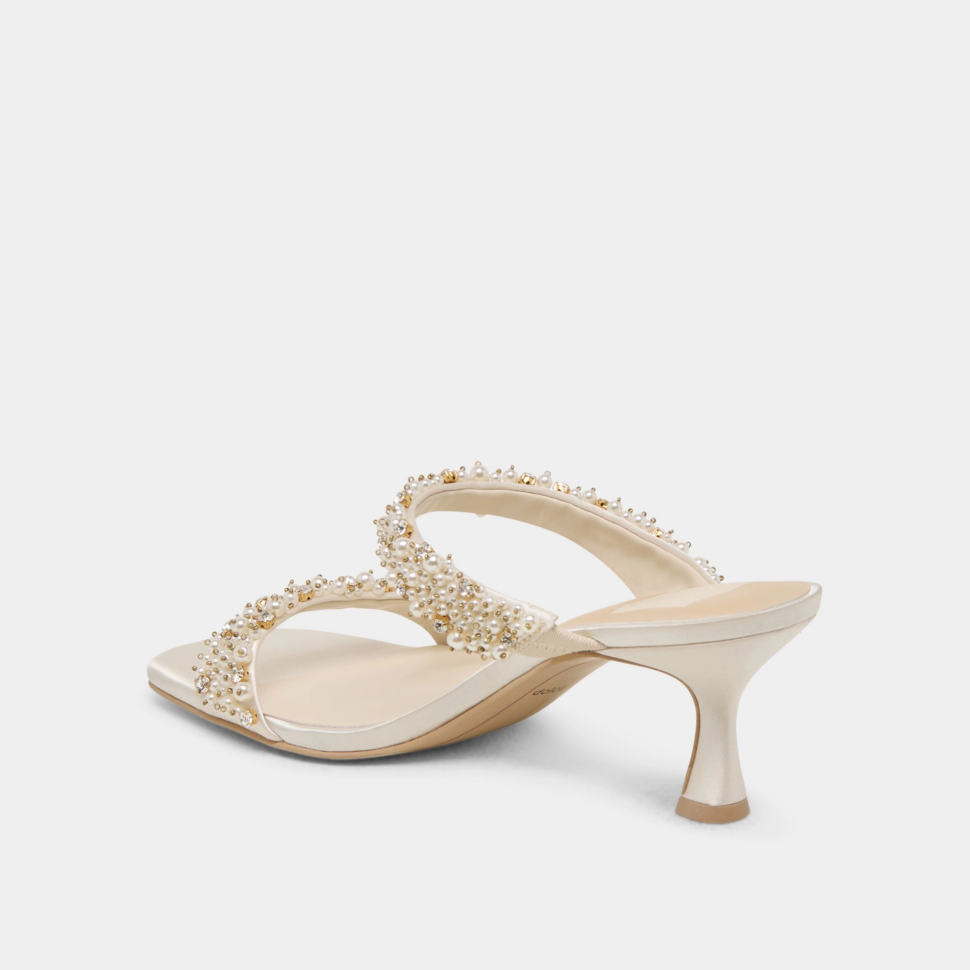 GENORA RHINESTONE HEELS IVORY RHINESTONE