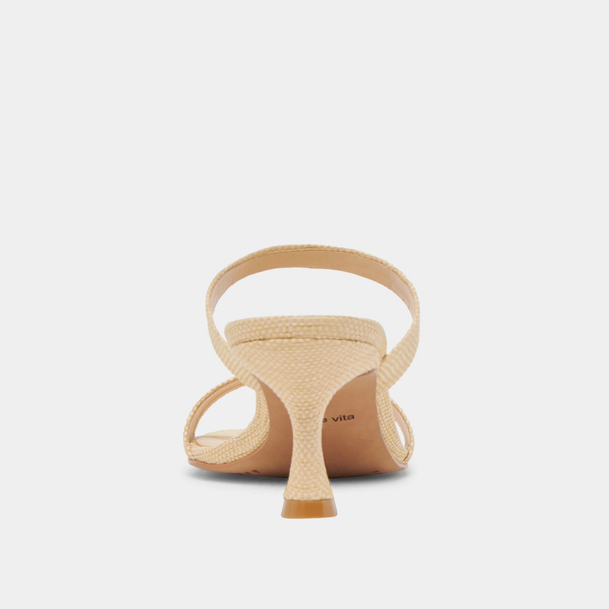 GENORA WIDE HEELS LT NATURAL WOVEN RAFFIA