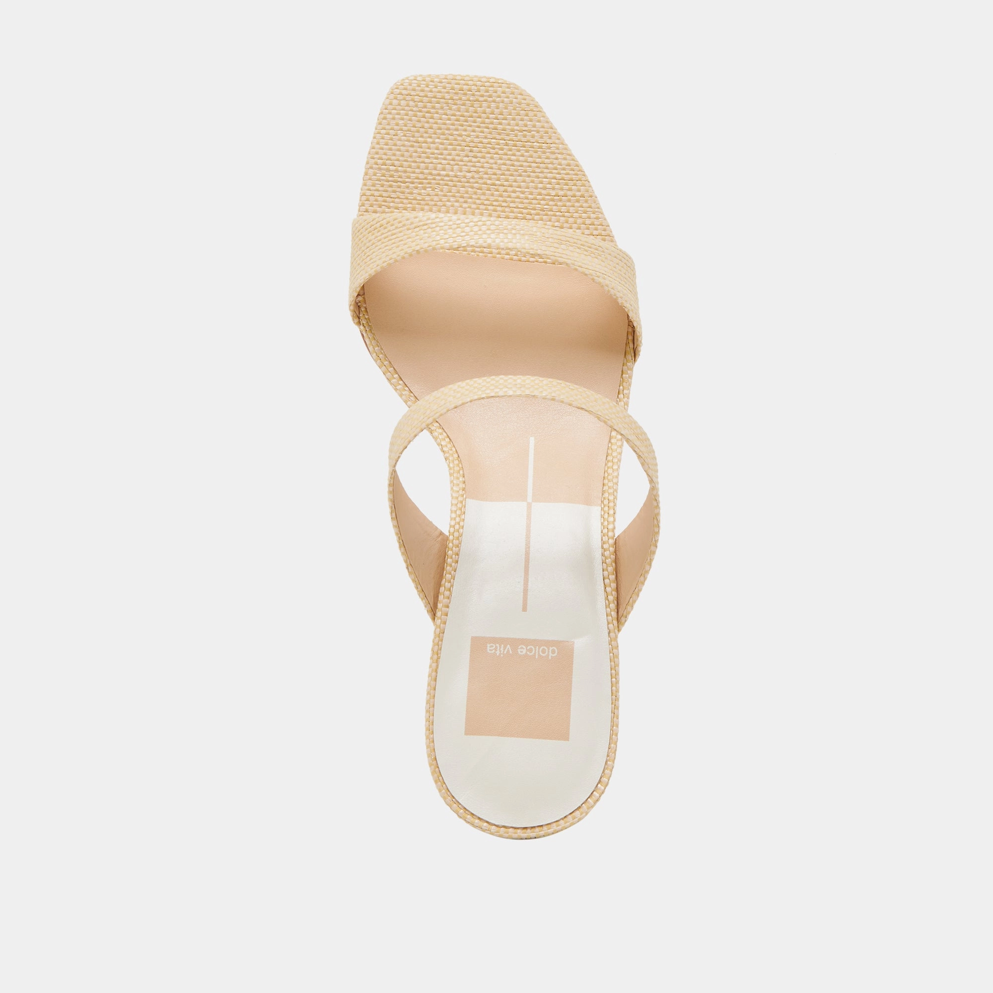 GENORA WIDE HEELS LT NATURAL WOVEN RAFFIA