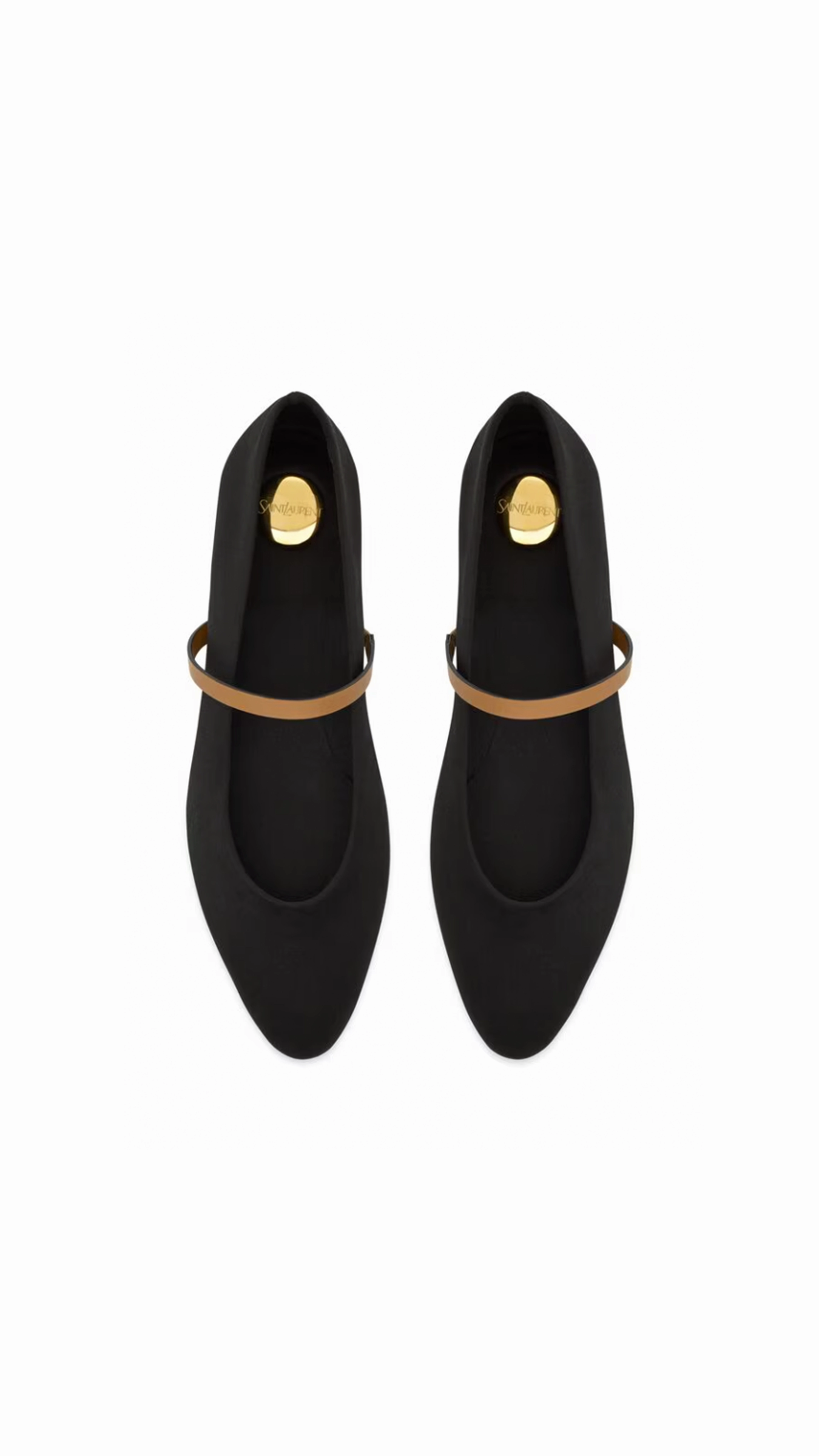 Gio Ballet Flats in Satin Crepe - Black