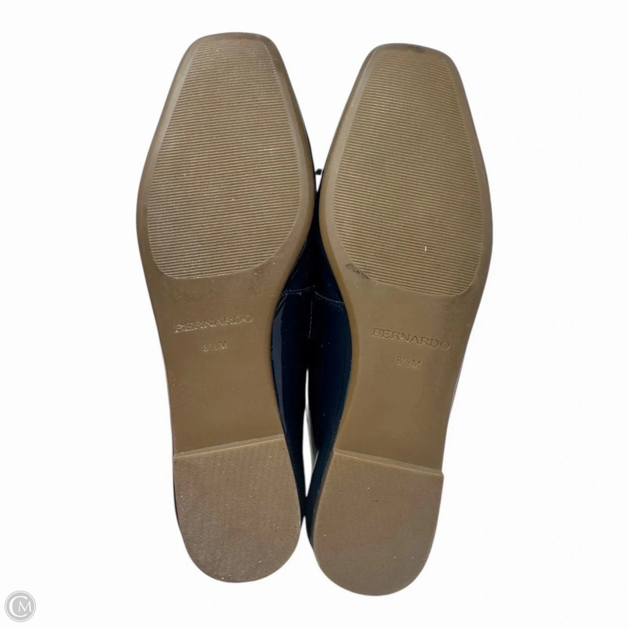 Gwynn Patent Bow Ballet Shoes Flats By Bernardo In Navy, Size: 8.5