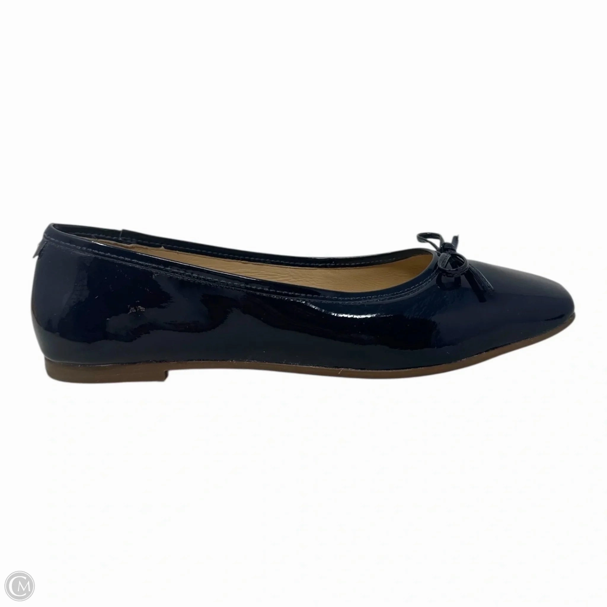Gwynn Patent Bow Ballet Shoes Flats By Bernardo In Navy, Size: 8.5
