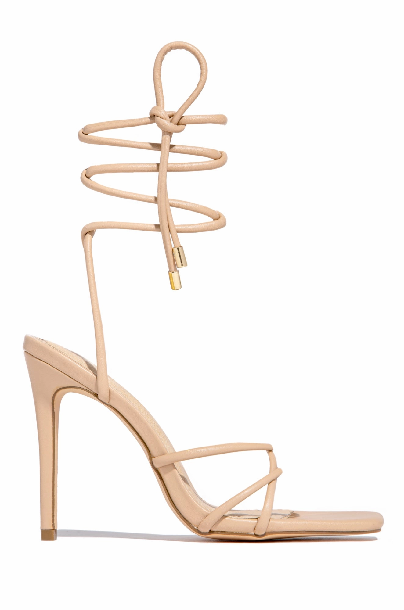 Holly Lace Up Strappy Heels - Leopard