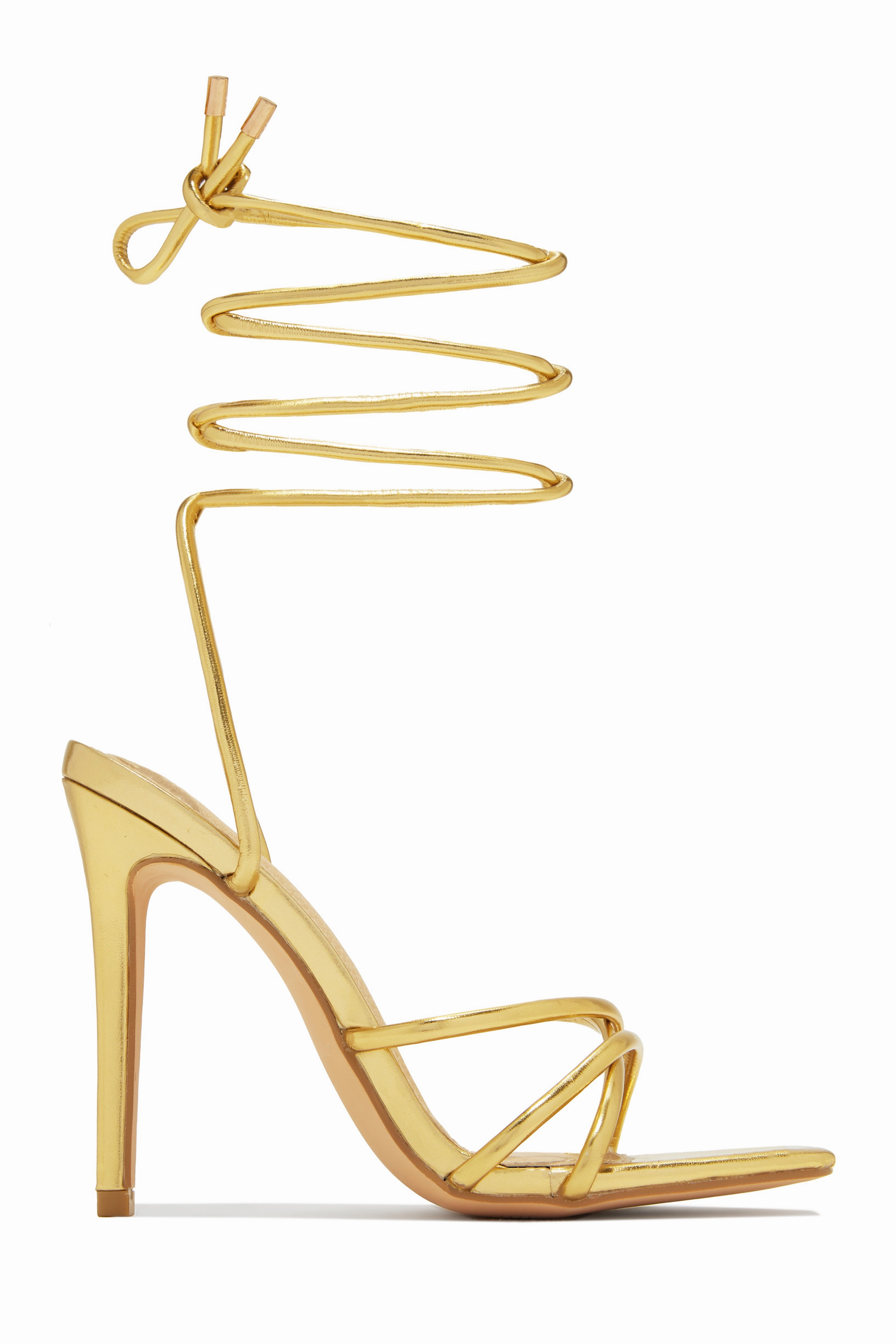 Holly Lace Up Strappy Heels - Leopard
