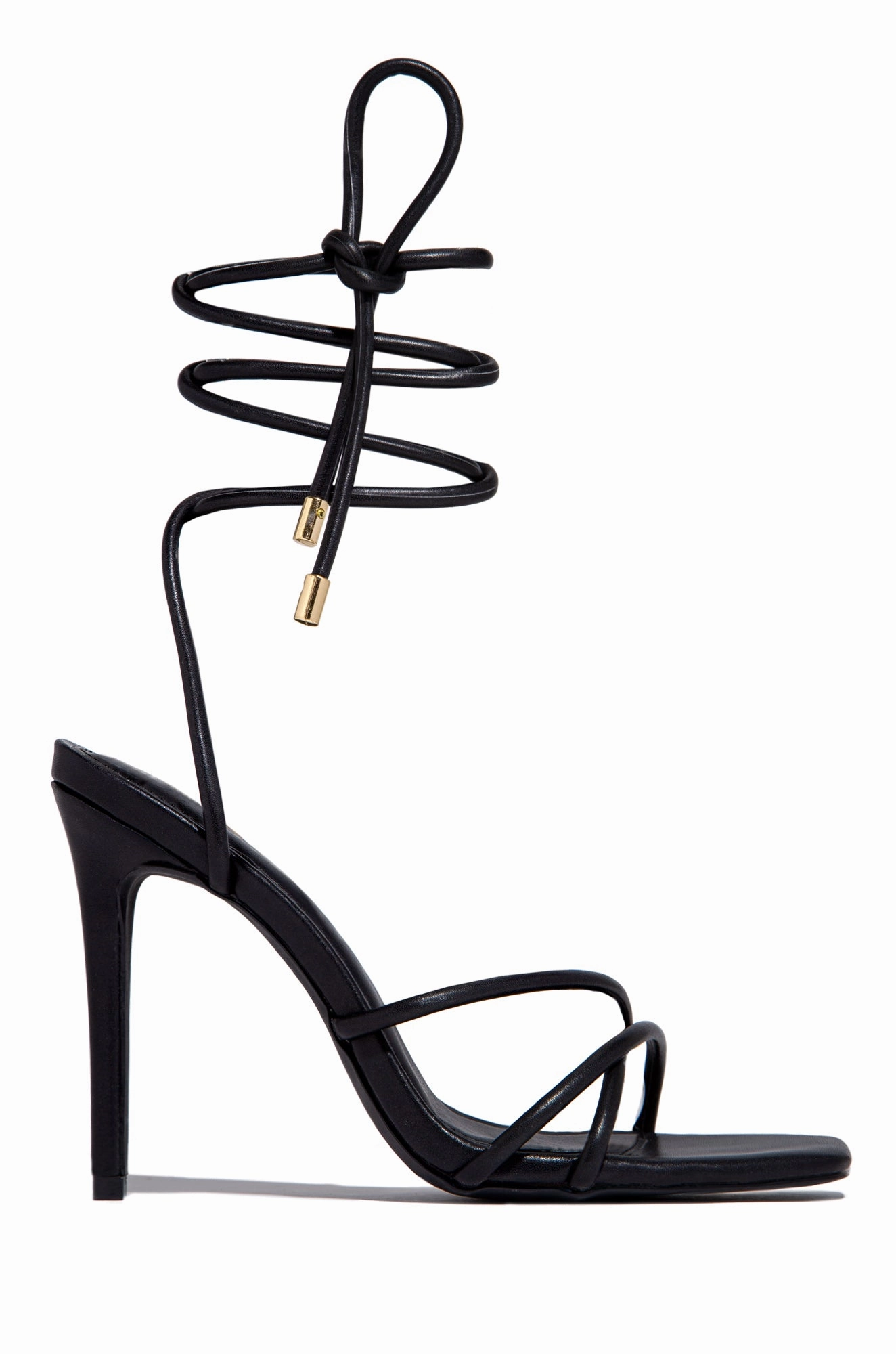 Holly Lace Up Strappy Heels - Leopard