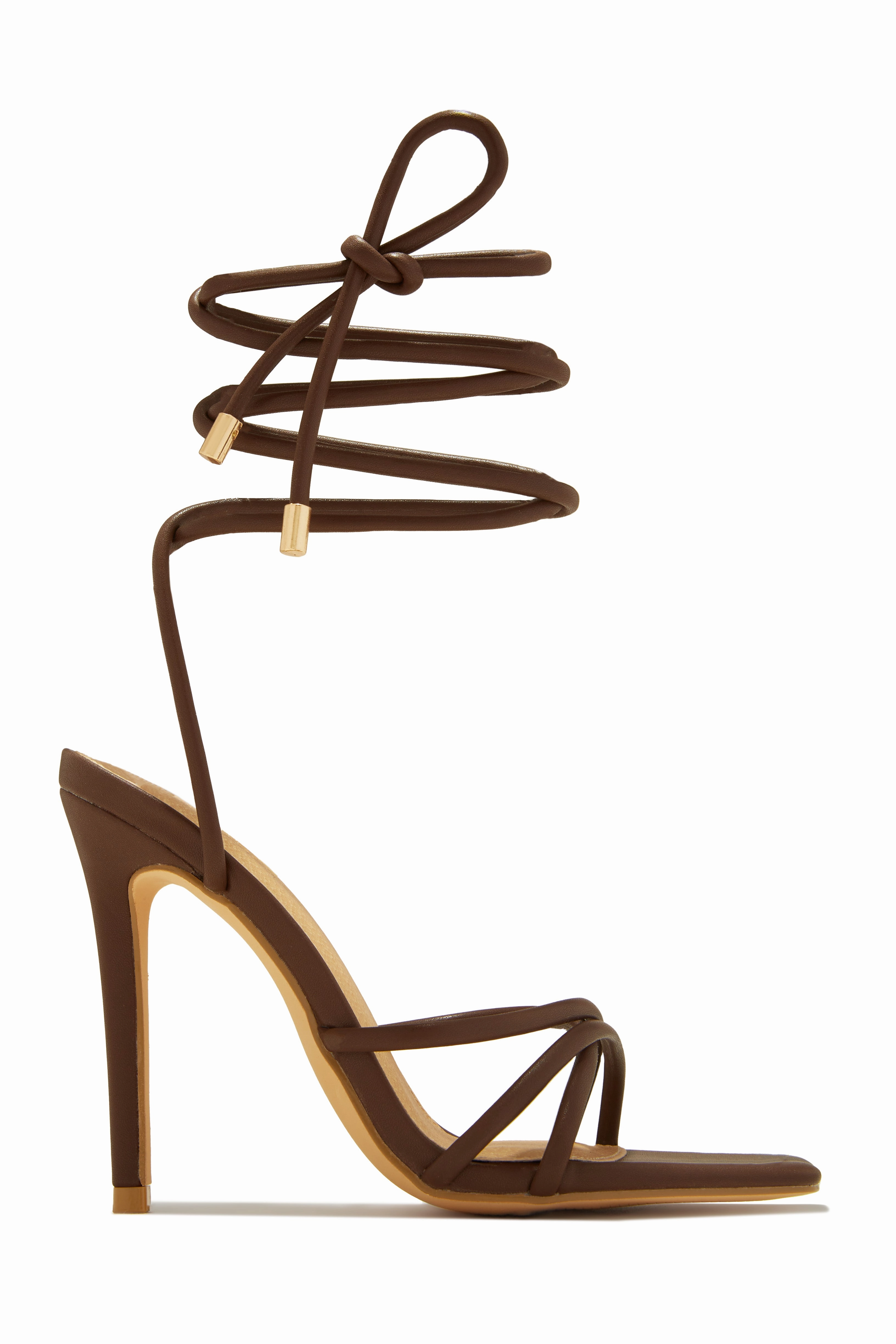 Holly Lace Up Strappy Heels - Leopard
