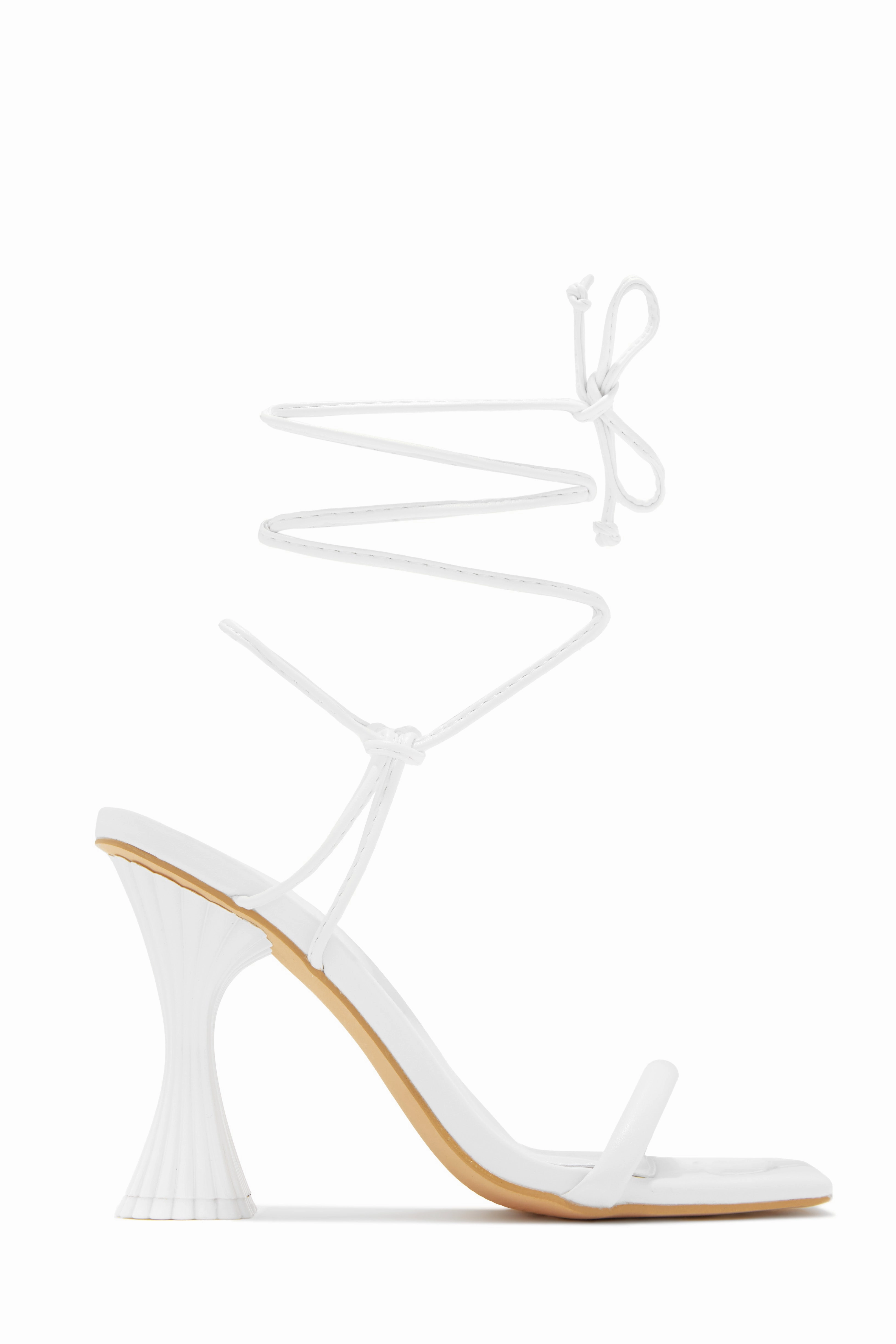Idalia Lace Up Heels - White