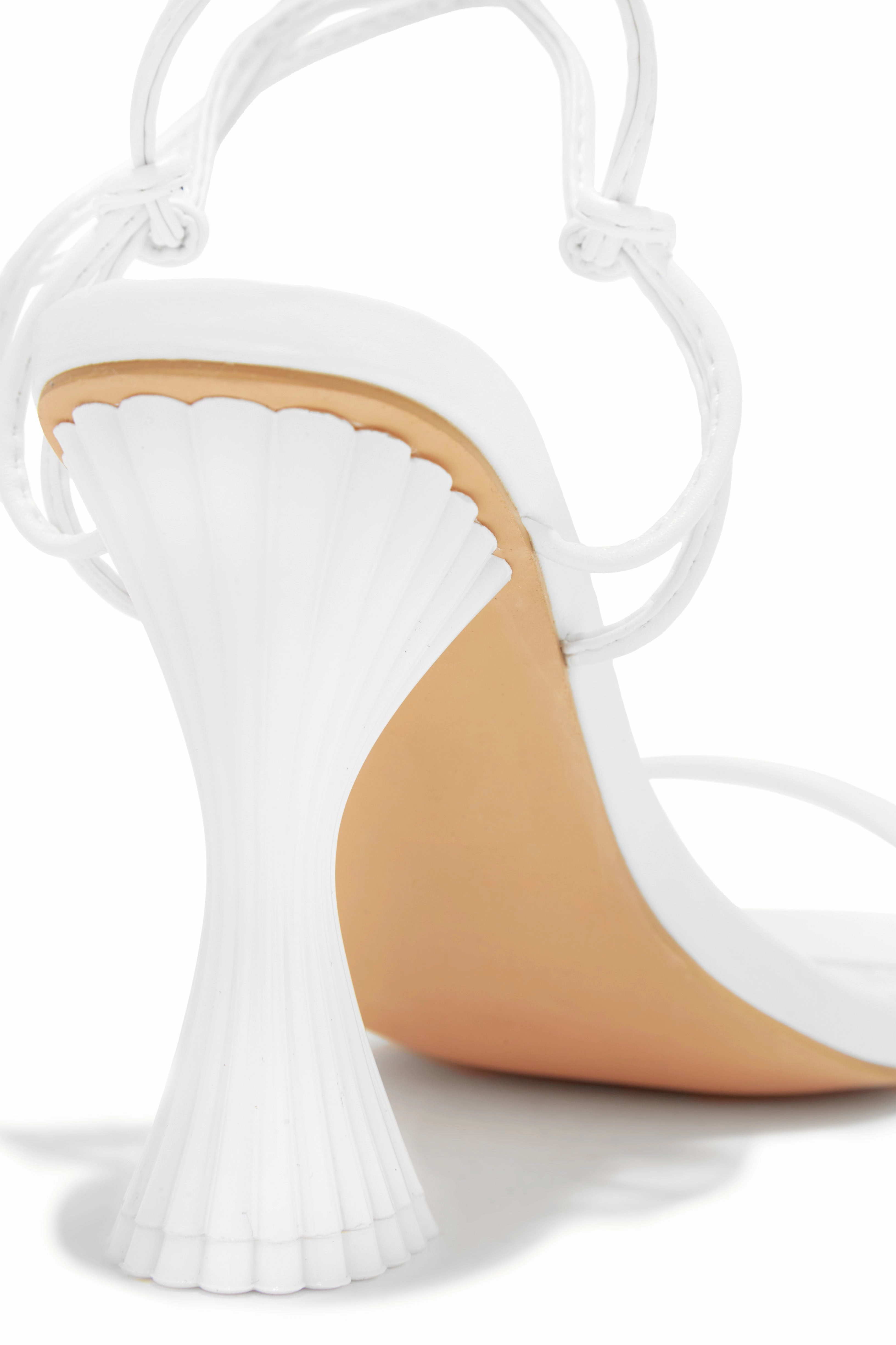 Idalia Lace Up Heels - White