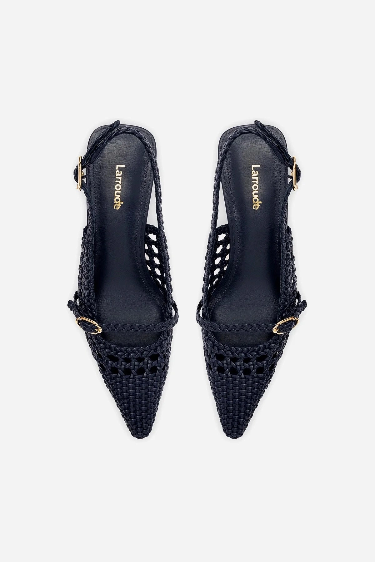 Ines Macrame Pump In Navy Leather