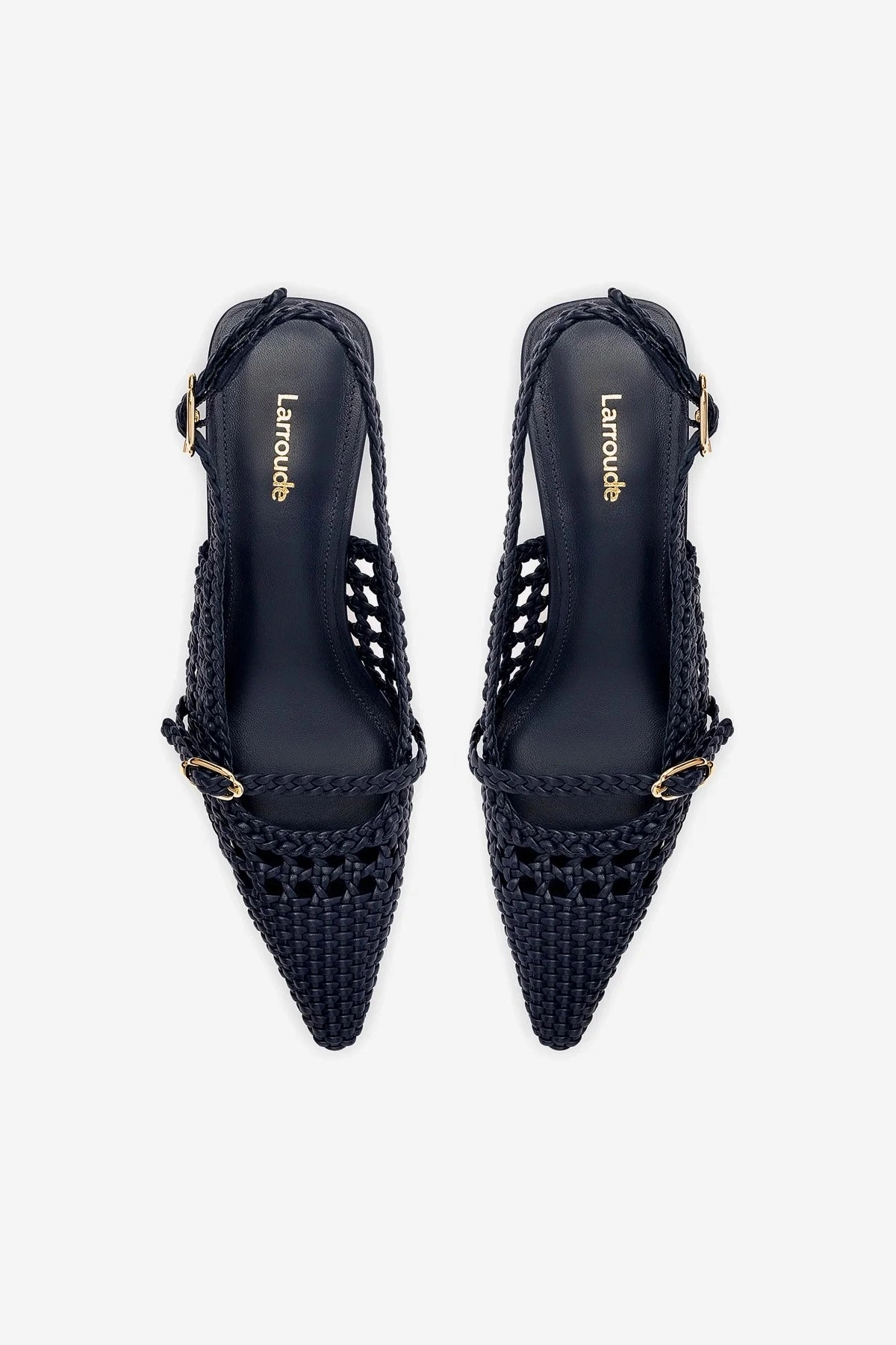 Ines Macrame Pump In Navy Leather