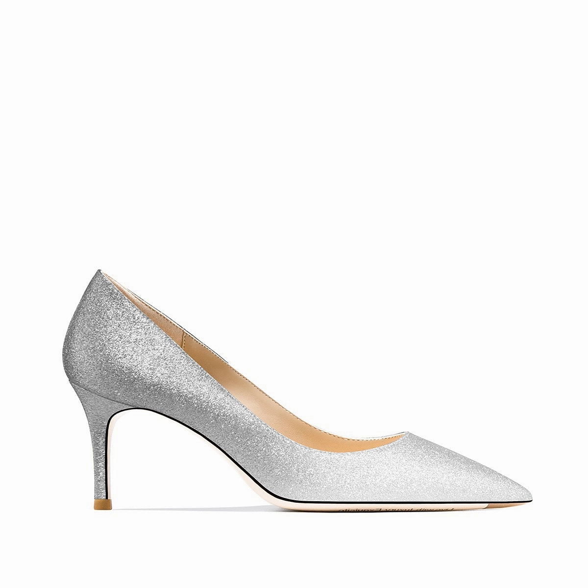 Josephine Silver-Grey Sequin Beige Bottom Heels