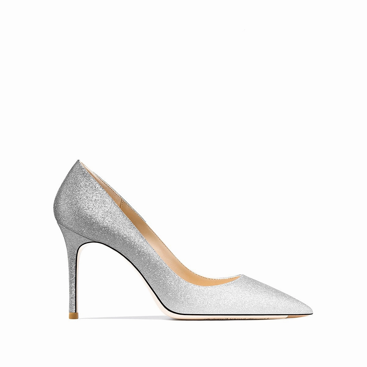 Josephine Silver-Grey Sequin Beige Bottom Heels
