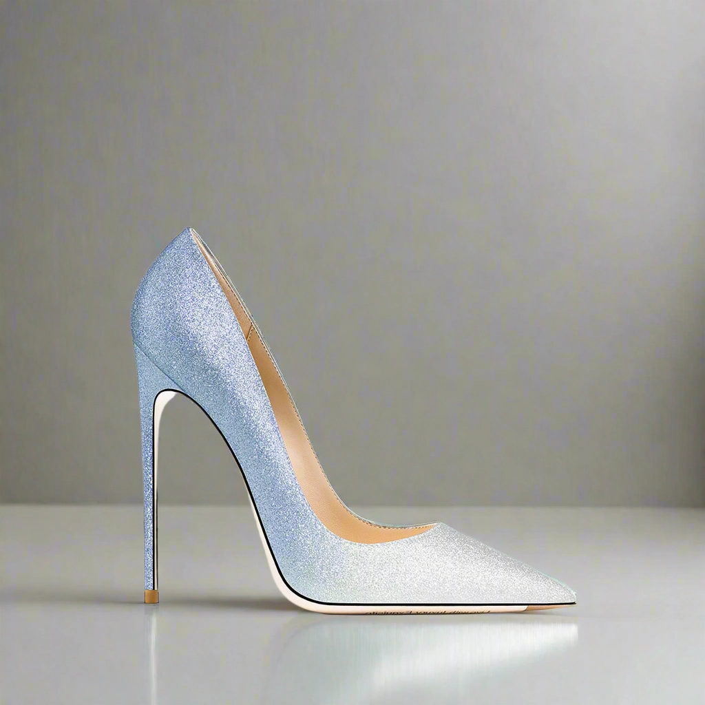 Josephine Silver-Pink Sequin Beige Bottom Heels