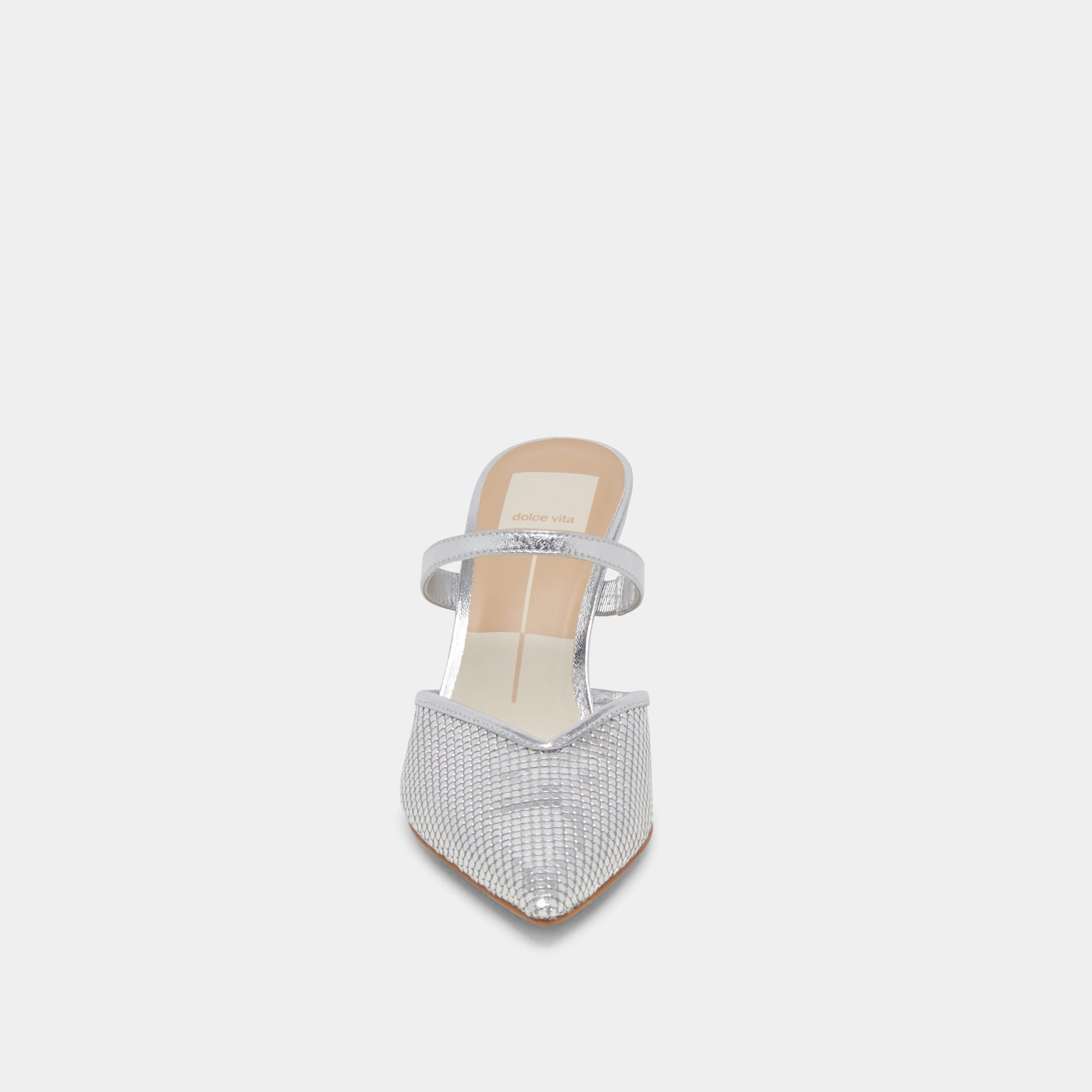 KANIKA MESH HEELS SILVER METALLIC MESH