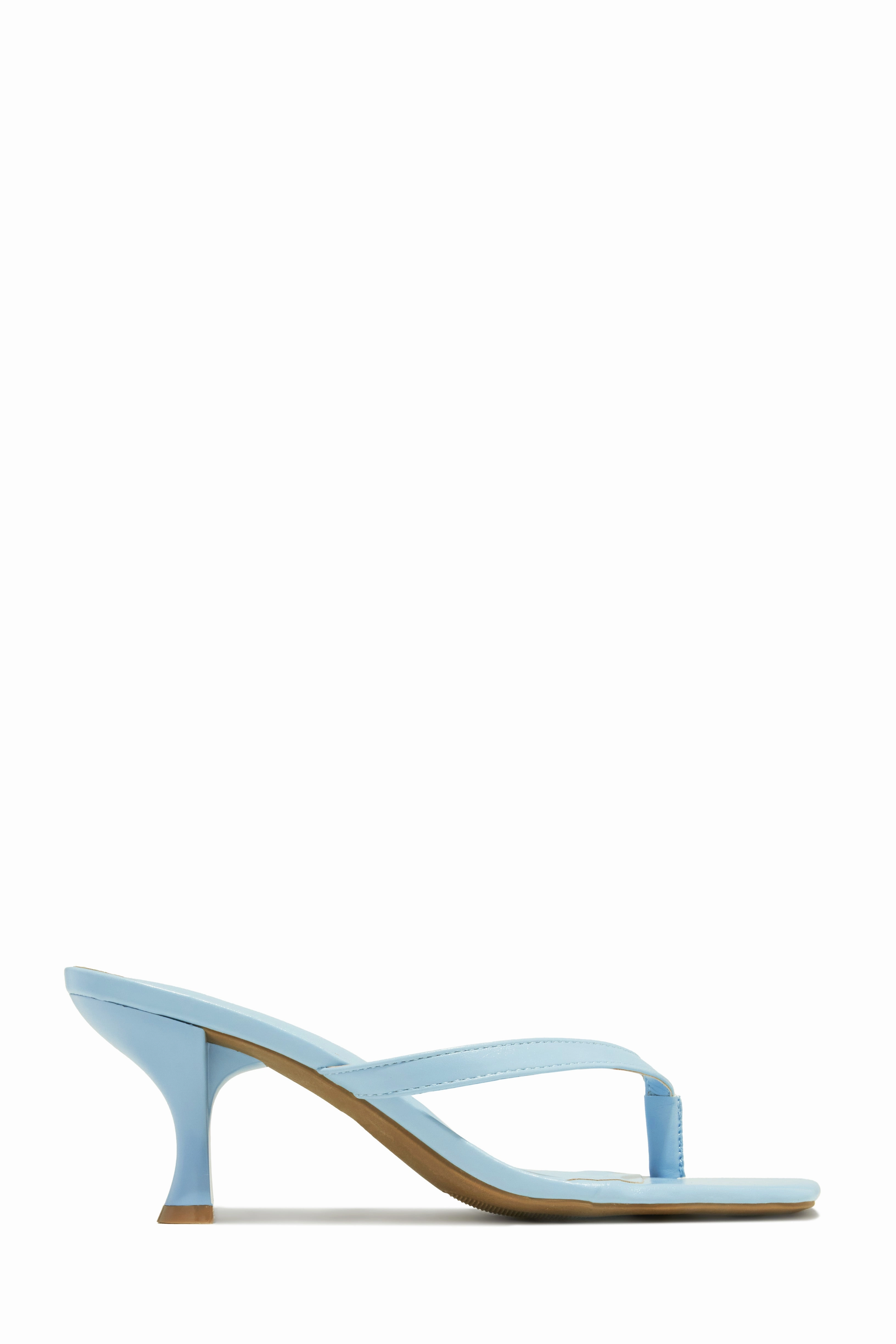 Karley Mid Heel Mules - Light Blue