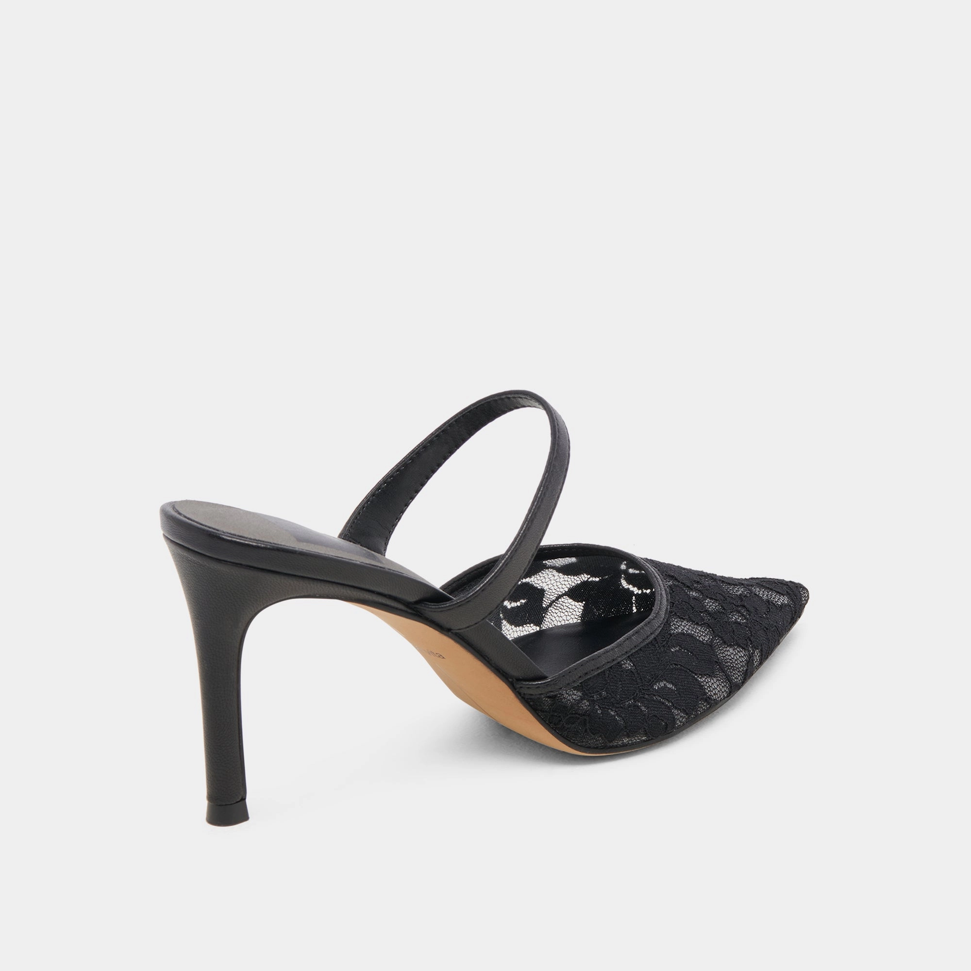 KATIK WIDE HEELS BLACK FLORAL LACE