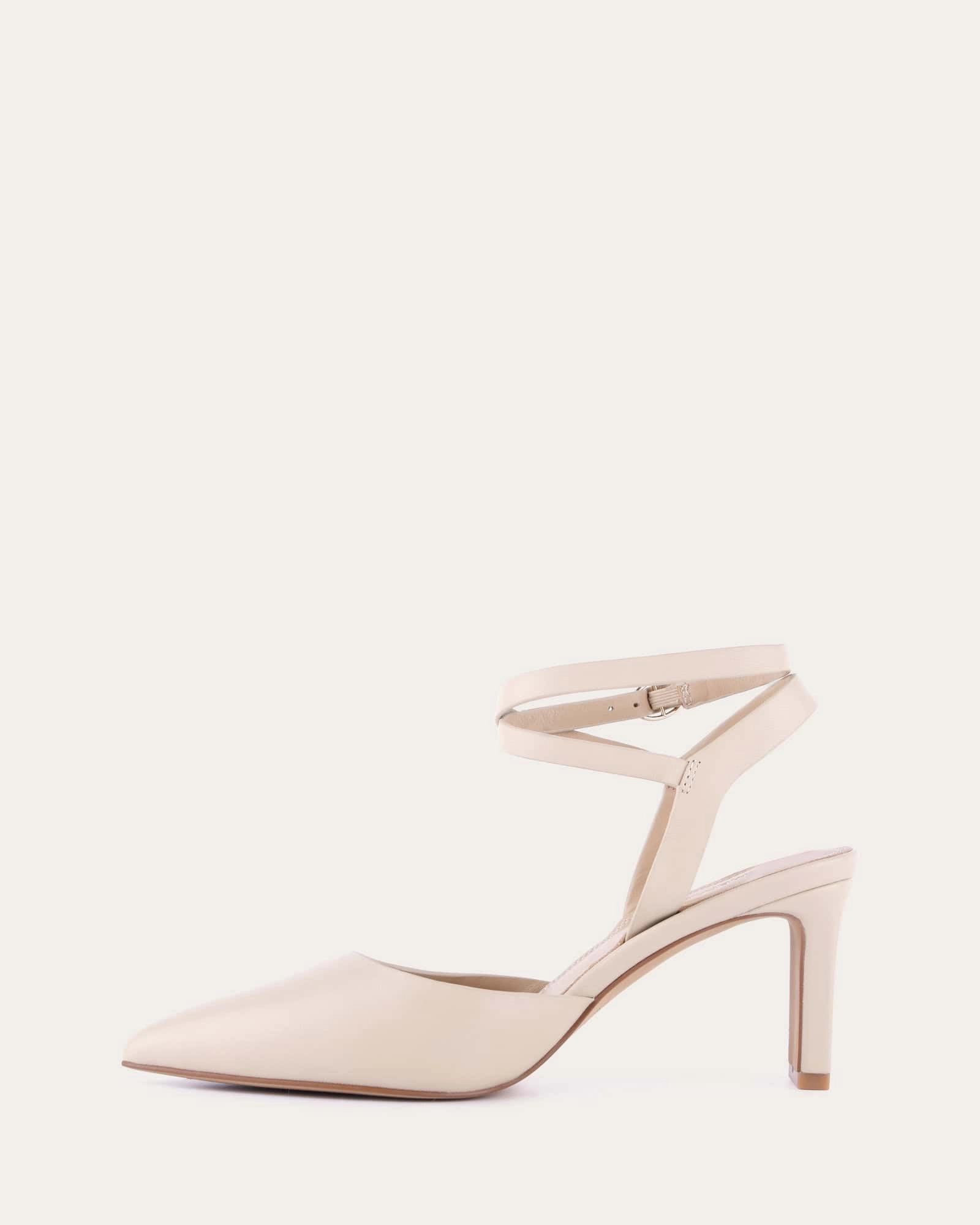 KHLOE MID HEELS SAND LEATHER