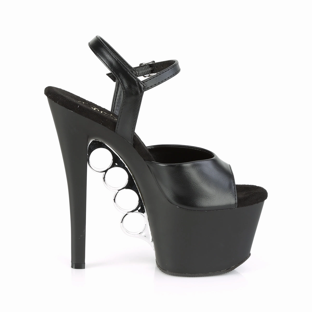 KNUCKS-709  Black Faux Leather/Black Matte