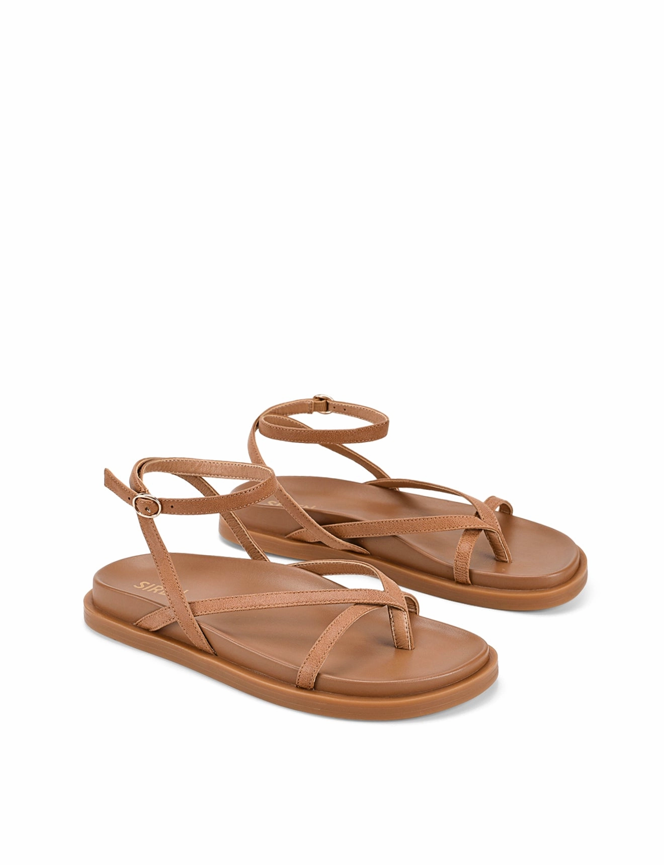 Lawrence Footbed Sandals - Tan Leather