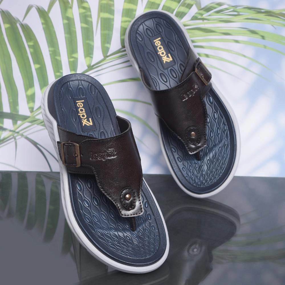 Leap7x By Liberty Mens CHARLY-1E Dark Brown Casual Slippers